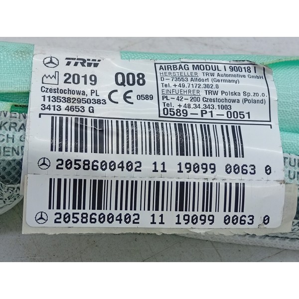 Kit Airbag Para Mercedes C180 2019 0589p10051
