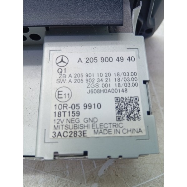 Tela Central Multimídia Mercedes C180 2019 A2059004940