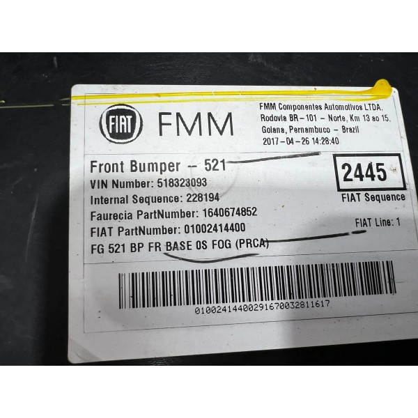 Parachoque Dianteiro Jeep Renegade 2015 A 2018